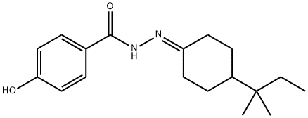 4-hydroxy-N'-(4-(tert-pentyl)cyclohexylidene)benzohydrazide 구조식 이미지