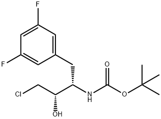 (1S,2S)-[3-클로로-1-(3,5-디플루오로-벤질)-2-히드록시-프로필]-카르밤산tert-부틸에스테르 구조식 이미지