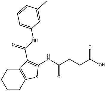 4-oxo-4-((3-(m-tolylcarbamoyl)-4,5,6,7-tetrahydrobenzo[b]thiophen-2-yl)amino)butanoic acid 구조식 이미지