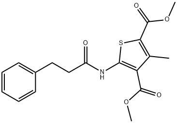 dimethyl 3-methyl-5-(3-phenylpropanamido)thiophene-2,4-dicarboxylate 구조식 이미지