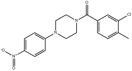 (3-Chloro-4-methylphenyl)[4-(4-nitrophenyl)-1-piperazinyl]-methanone 구조식 이미지