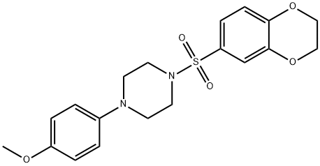 1-(2,3-dihydro-1,4-benzodioxin-6-ylsulfonyl)-4-(4-methoxyphenyl)piperazine 구조식 이미지
