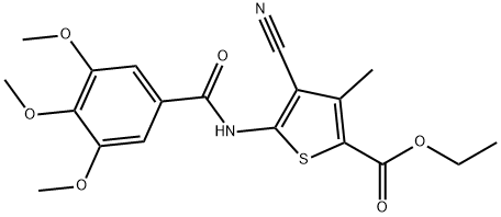 ethyl 4-cyano-3-methyl-5-[(3,4,5-trimethoxybenzoyl)amino]-2-thiophenecarboxylate 구조식 이미지