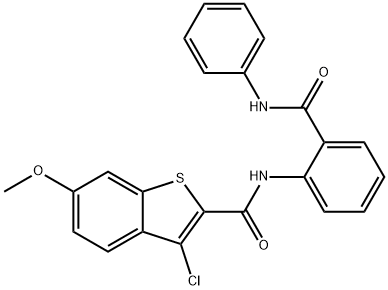 3-chloro-6-methoxy-N-[2-(phenylcarbamoyl)phenyl]-1-benzothiophene-2-carboxamide Structure