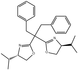 (4S,4'S)-2,2'-[2-Phenyl-1-(phenylmethyl)ethylidene]bis[4-
(1-methylethyl)-4,5-dihydrooxazole] Structure