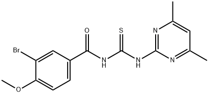 3-bromo-N-[(4,6-dimethylpyrimidin-2-yl)carbamothioyl]-4-methoxybenzamide 구조식 이미지