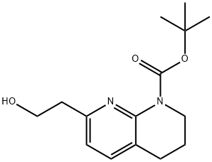 1-BOC-7-(2-HYDROXYETHYL)-3,4-DIHYDRO-1,8-NAPHTHYRIDINE 구조식 이미지