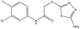 2-[(5-amino-1,3,4-thiadiazol-2-yl)sulfanyl]-N-(3-chloro-4-fluorophenyl)acetamide 구조식 이미지