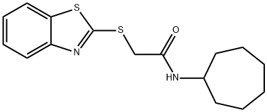 2-(1,3-benzothiazol-2-ylsulfanyl)-N-cycloheptylacetamide 구조식 이미지