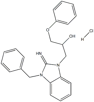 1H-Benzimidazole-1-ethanol, 2,3-dihydro-2-imino-alpha-(phenoxymethyl)-3-(phenylmethyl)- monohydrochloride Structure