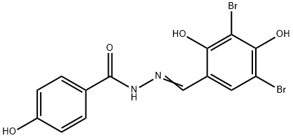 N'-(3,5-dibromo-2,4-dihydroxybenzylidene)-4-hydroxybenzohydrazide Structure