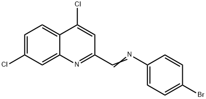 (Z)-4-bromo-N-((4,7-dichloroquinolin-2-yl)methylene)aniline Structure