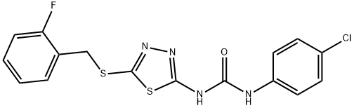 1-(4-chlorophenyl)-3-{5-[(2-fluorobenzyl)sulfanyl]-1,3,4-thiadiazol-2-yl}urea 구조식 이미지