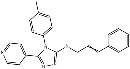 4-[4-(4-methylphenyl)-5-{[(2E)-3-phenylprop-2-en-1-yl]sulfanyl}-4H-1,2,4-triazol-3-yl]pyridine Structure