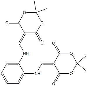1,2-bis-[(2,2-dimethyl-4,6-dioxo-1,3-dioxan-5-ylidenemethyl)amino]benzene Structure