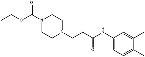 ethyl 4-{3-[(3,4-dimethylphenyl)amino]-3-oxopropyl}piperazine-1-carboxylate 구조식 이미지