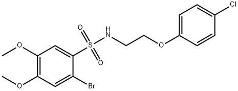 2-bromo-N-[2-(4-chlorophenoxy)ethyl]-4,5-dimethoxybenzenesulfonamide 구조식 이미지