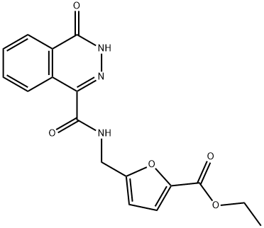 ethyl 5-({[(4-oxo-3,4-dihydrophthalazin-1-yl)carbonyl]amino}methyl)furan-2-carboxylate Structure