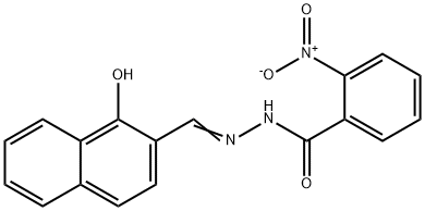 (E)-N'-((1-hydroxynaphthalen-2-yl)methylene)-2-nitrobenzohydrazide 구조식 이미지