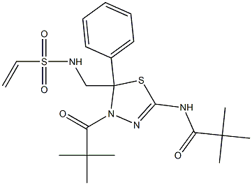 Propanamide, N-[4-(2,2-dimethyl-1-oxopropyl)-5-[[(ethenylsulfonyl)amino]methyl]-4,5-dihydro-5-phenyl-1,3,4-thiadiazol-2-yl]-2,2-dimethyl- 구조식 이미지