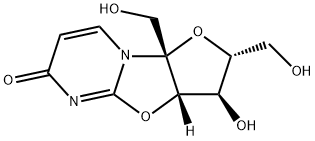 (2R,3R,3aS,9aR)-2,3,3a,9a-Tetrahydro-3-hydroxy-2,9a-bis(hydroxymethyl)-6H-furo[2',3':4,5]oxazolo[3,2-a]pyrimidin-6-one 구조식 이미지