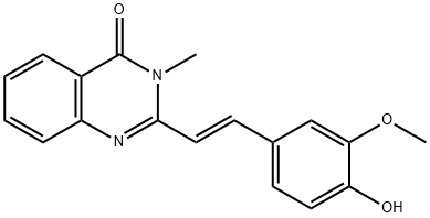 (E)-2-(4-hydroxy-3-methoxystyryl)-3-methylquinazolin-4(3H)-one 구조식 이미지