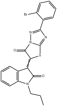 (3Z)-3-[2-(2-bromophenyl)-6-oxo[1,3]thiazolo[3,2-b][1,2,4]triazol-5(6H)-ylidene]-1-propyl-1,3-dihydro-2H-indol-2-one 구조식 이미지