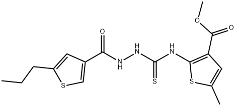 methyl 5-methyl-2-(2-(5-propylthiophene-3-carbonyl)hydrazinecarbothioamido)thiophene-3-carboxylate Structure