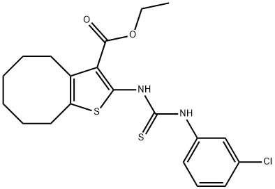 ethyl 2-(3-(3-chlorophenyl)thioureido)-4,5,6,7,8,9-hexahydrocycloocta[b]thiophene-3-carboxylate Structure