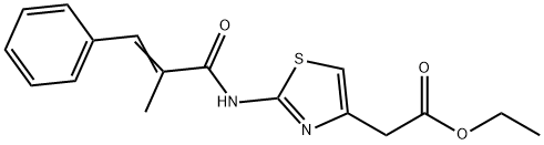 ethyl (2-{[(2E)-2-methyl-3-phenylprop-2-enoyl]amino}-1,3-thiazol-4-yl)acetate Structure