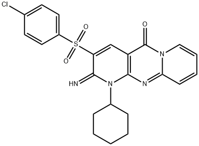 3-[(4-chlorophenyl)sulfonyl]-1-cyclohexyl-2-imino-1,2-dihydro-5H-dipyrido[1,2-a:2',3'-d]pyrimidin-5-one Structure