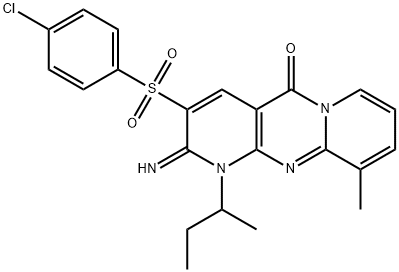 1-sec-butyl-3-[(4-chlorophenyl)sulfonyl]-2-imino-10-methyl-1,2-dihydro-5H-dipyrido[1,2-a:2,3-d]pyrimidin-5-one 구조식 이미지