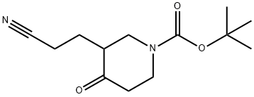 Tert-Butyl 3-(2-Cyanoethyl)-4-Oxopiperidine-1-Carboxylate 구조식 이미지