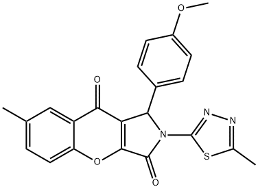 1-(4-methoxyphenyl)-7-methyl-2-(5-methyl-1,3,4-thiadiazol-2-yl)-1,2-dihydrochromeno[2,3-c]pyrrole-3,9-dione Structure