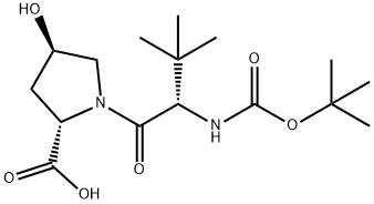 (2S,4R)-1-((S)-2-((tert-butoxycarbonyl)amino)-3,3-dimethylbutanoyl)-4-hydroxypyrrolidine-2-carboxylicacid Structure