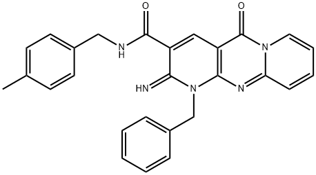 1-benzyl-2-imino-N-(4-methylbenzyl)-5-oxo-1,5-dihydro-2H-dipyrido[1,2-a:2,3-d]pyrimidine-3-carboxamide 구조식 이미지
