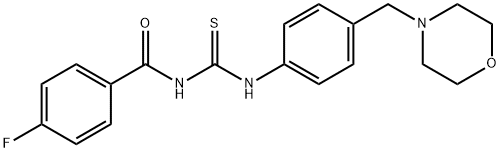 4-fluoro-N-{[4-(morpholin-4-ylmethyl)phenyl]carbamothioyl}benzamide 구조식 이미지