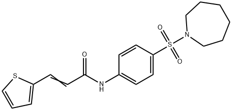 (2E)-N-[4-(azepan-1-ylsulfonyl)phenyl]-3-(thiophen-2-yl)prop-2-enamide 구조식 이미지