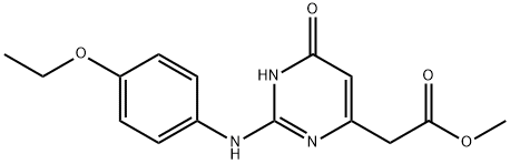 methyl {2-[(4-ethoxyphenyl)amino]-6-oxo-1,6-dihydropyrimidin-4-yl}acetate 구조식 이미지