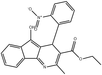 ethyl 5-hydroxy-2-methyl-4-(2-nitrophenyl)-4H-indeno[1,2-b]pyridine-3-carboxylate Structure