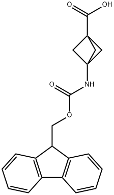 3-((((9H-Fluoren-9-yl)methoxy)carbonyl)amino)bicyclo[1.1.1]pentane-1-carboxylicacid Structure