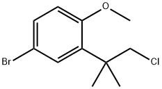 4-bromo-2-(1-chloro-2-methylpropan-2-yl)-1-methoxybenzene 구조식 이미지