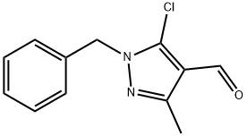 1H-Pyrazole-4-carboxaldehyde, 5-chloro-3-methyl-1-(phenylmethyl)-
 구조식 이미지