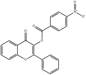 4H-1-Benzopyran-4-one, 3-[(4-nitrobenzoyl)oxy]-2-phenyl- Structure