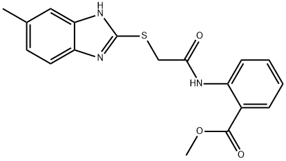 methyl 2-({[(6-methyl-1H-benzimidazol-2-yl)sulfanyl]acetyl}amino)benzoate Structure