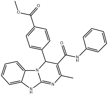 methyl 4-(2-methyl-3-(phenylcarbamoyl)-4,10-dihydrobenzo[4,5]imidazo[1,2-a]pyrimidin-4-yl)benzoate Structure