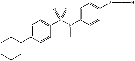 4-{[(4-cyclohexylphenyl)sulfonyl](methyl)amino}phenyl thiocyanate 구조식 이미지