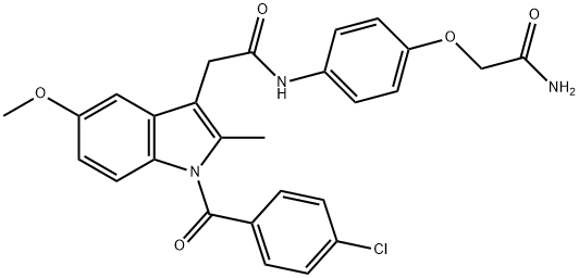 N-[4-(2-amino-2-oxoethoxy)phenyl]-2-{1-[(4-chlorophenyl)carbonyl]-5-methoxy-2-methyl-1H-indol-3-yl}acetamide Structure