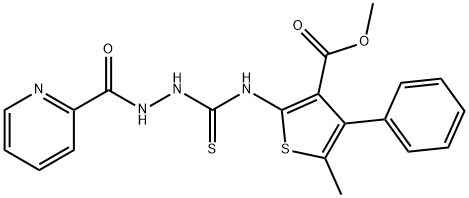 methyl 5-methyl-4-phenyl-2-(2-picolinoylhydrazinecarbothioamido)thiophene-3-carboxylate Structure