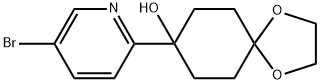 8-(5-bromopyridin-2-yl)-1,4-dioxaspiro[4.5]decan-8-ol 구조식 이미지